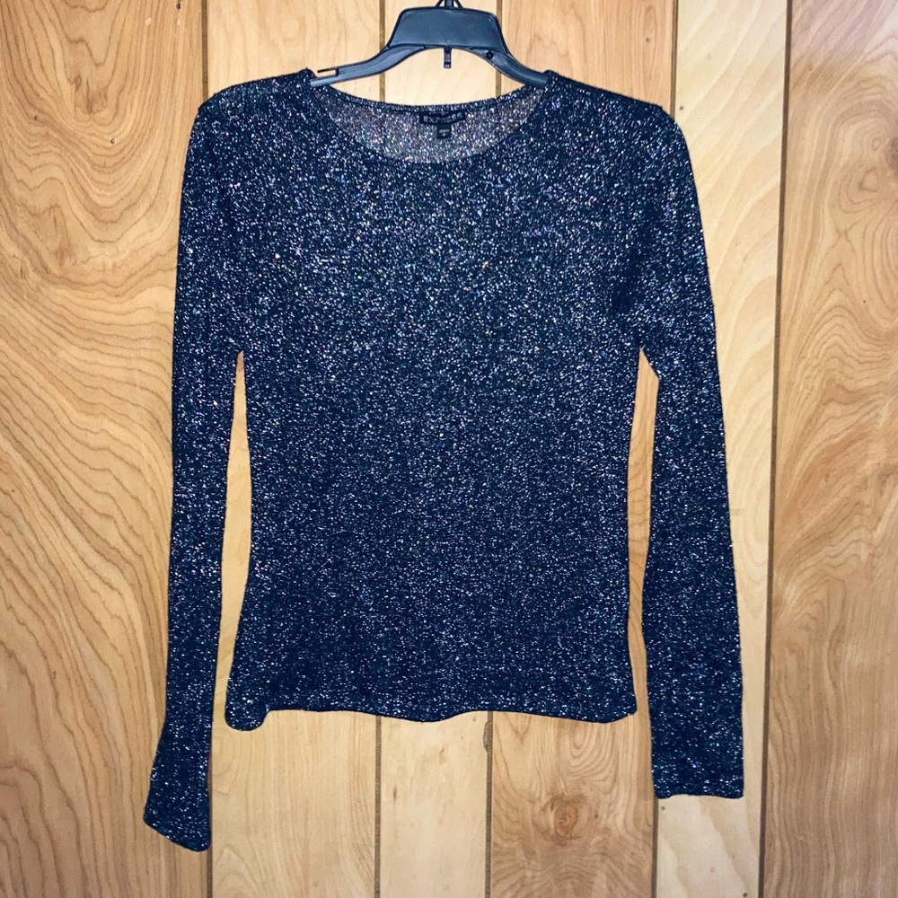 NWOT Express sparkly black and silver long sleeve